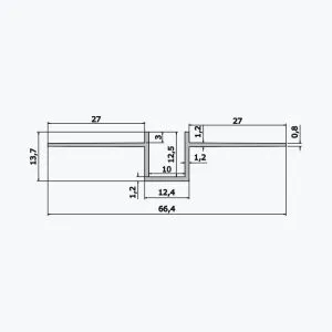 TEMPOLISTEL® A105 Schaduwvoegprofiel voor gipsplaat - Afbeelding 2