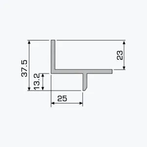 TEMPOLISTEL® A112 Hoekschaduwvoegprofiel voor verlaagd plafond - Afbeelding 2