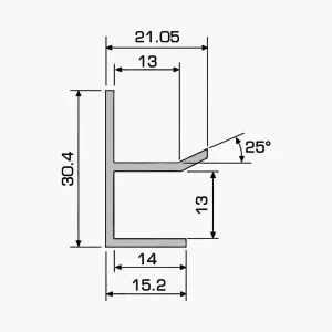 TEMPOLISTEL® A115 U-profiel voor 13 mm gipsplaat - Afbeelding 2