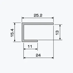 TEMPOLISTEL® A116 U-profiel voor 13 mm gipsplaat - Afbeelding 2