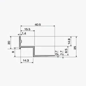 TEMPOLISTEL® A119 W-profiel voor verlaagd plafond - Afbeelding 2