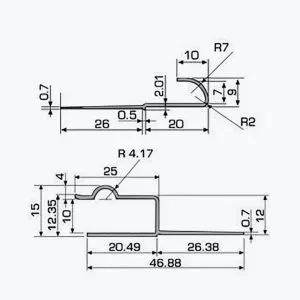 TEMPOLISTEL® A122 Dilatatieprofiel voor verlaagd plafond - Afbeelding 2