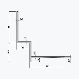 TEMPOLISTEL® A126 W-profiel voor verlaagd plafond - Afbeelding 2