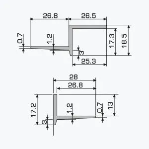 TEMPOLISTEL® A128 Dilatatieprofiel voor verlaagd plafond - Afbeelding 2