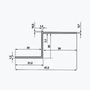 TEMPOLISTEL® A129 Schaduwvoegprofiel - Afbeelding 2