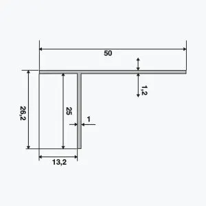 TEMPOLISTEL® A135 T-profiel voor gipsplaat scheidingswand - Afbeelding 2