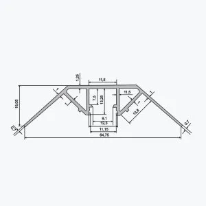 TEMPOLISTEL® A139 LED-hoekprofiel 90° voor wand-plafond aansluiting 13 mm gipsplaat - Afbeelding 2