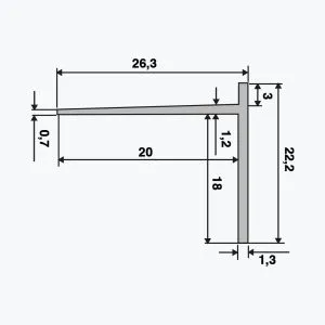TEMPOLISTEL® B102 Eindprofiel voor 18 mm gipsplaat - Afbeelding 2