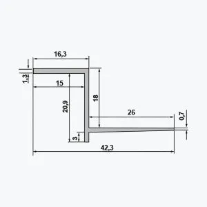 TEMPOLISTEL® B103 Schaduwvoegprofiel voor 18 mm gipsplaat - Afbeelding 2