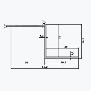TEMPOLISTEL® B106 Schaduwvoegprofiel voor 25 mm gipsplaat - Afbeelding 2