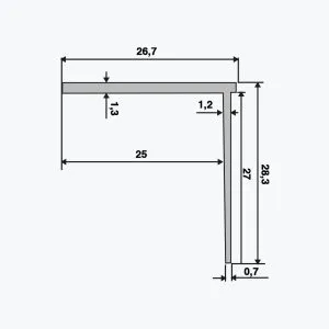 TEMPOLISTEL® B107 Eindprofiel voor 25 mm gipsplaat - Afbeelding 2