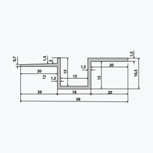 TEMPOLISTEL® B110 Aansluitprofiel verlaagd plafond - systeemplafond - Afbeelding 2