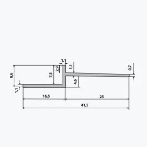 TEMPOLISTEL® B111 Buigbaar schaduwvoegprofiel voor gipsplaat - Afbeelding 3