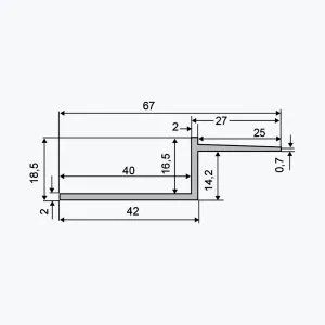 TEMPOLISTEL® B112 Schaduwvoegprofiel - Afbeelding 2