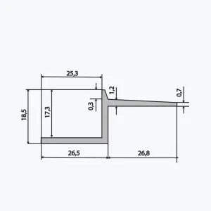 TEMPOLISTEL® B114 Schaduwvoegprofiel - Afbeelding 2