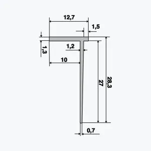 TEMPOLISTEL® B117 Eindprofiel voor 10 mm gipsplaat - Afbeelding 2