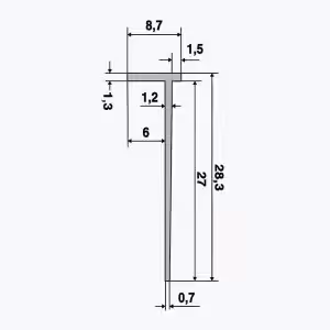 TEMPOLISTEL® B118 Eindprofiel voor 6 mm gipsplaat - Afbeelding 2