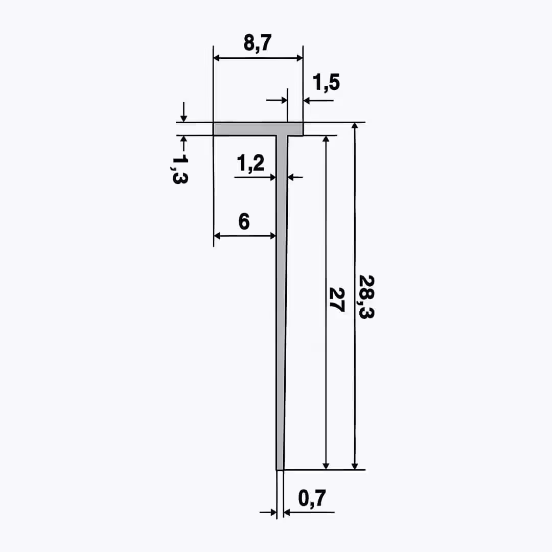TEMPOLISTEL® B118 Eindprofiel voor 6 mm gipsplaat - Afbeelding 2