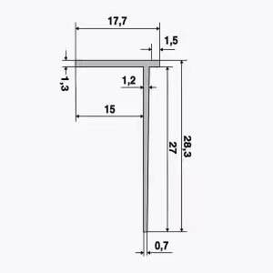 TEMPOLISTEL® B119 Eindprofiel voor 15 mm gipsplaat - Afbeelding 2